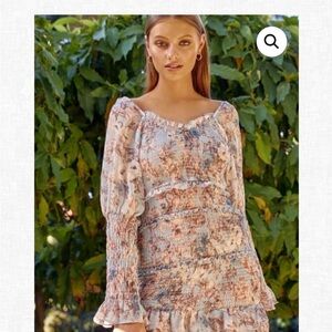 SNDYS Elegant Floral Smocked Dress